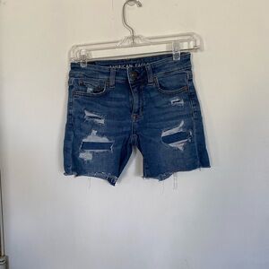 American eagle next level stretch 00 denim cut off shorts